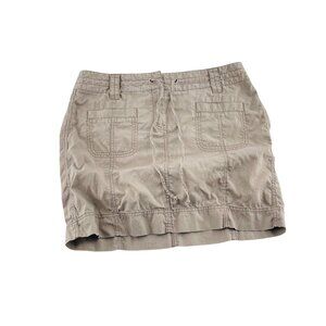 Ann Taylor Loft Womens Khaki Skirt Size 10 Cotton Casual Two Front Pockets
